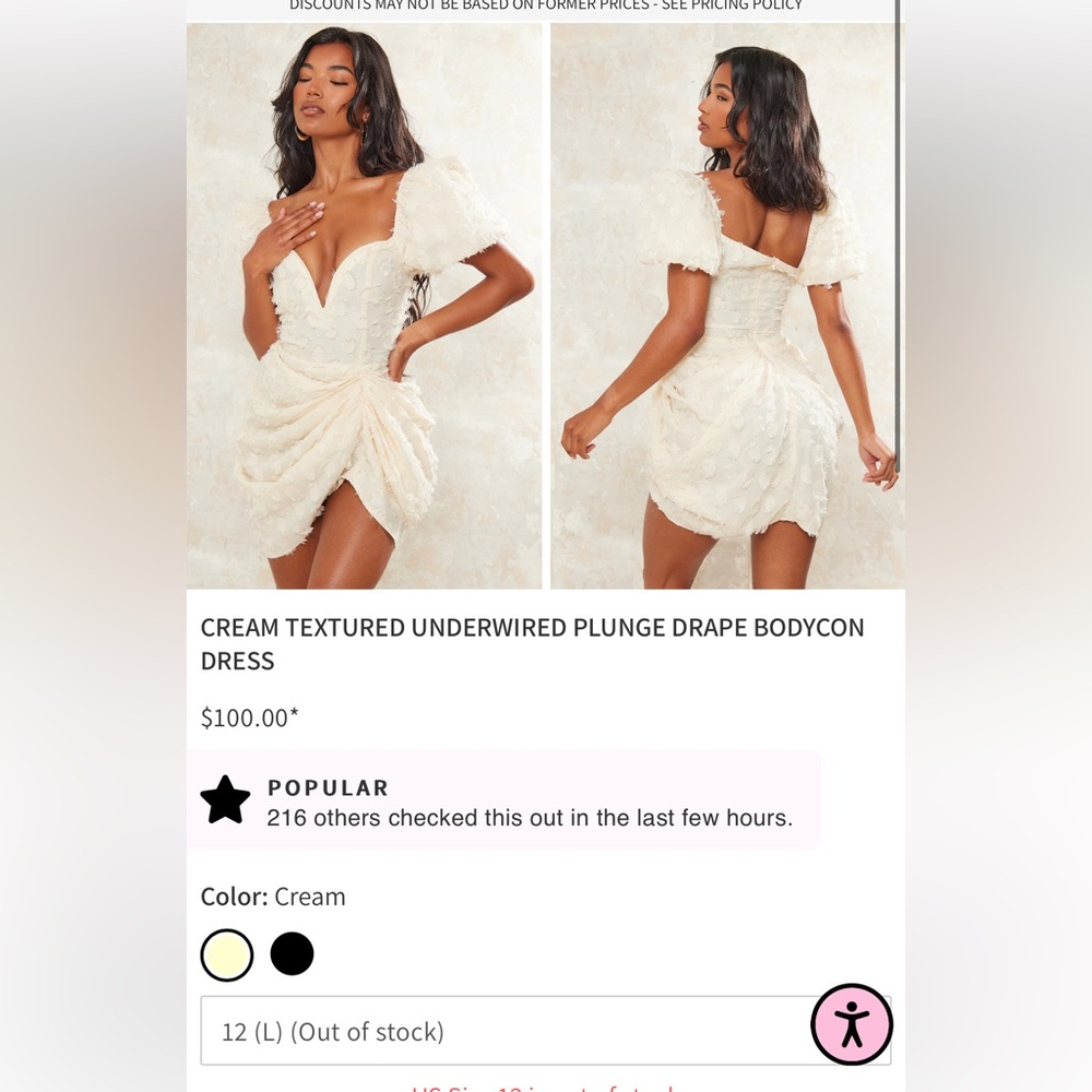 Draped Cream Textured Dress